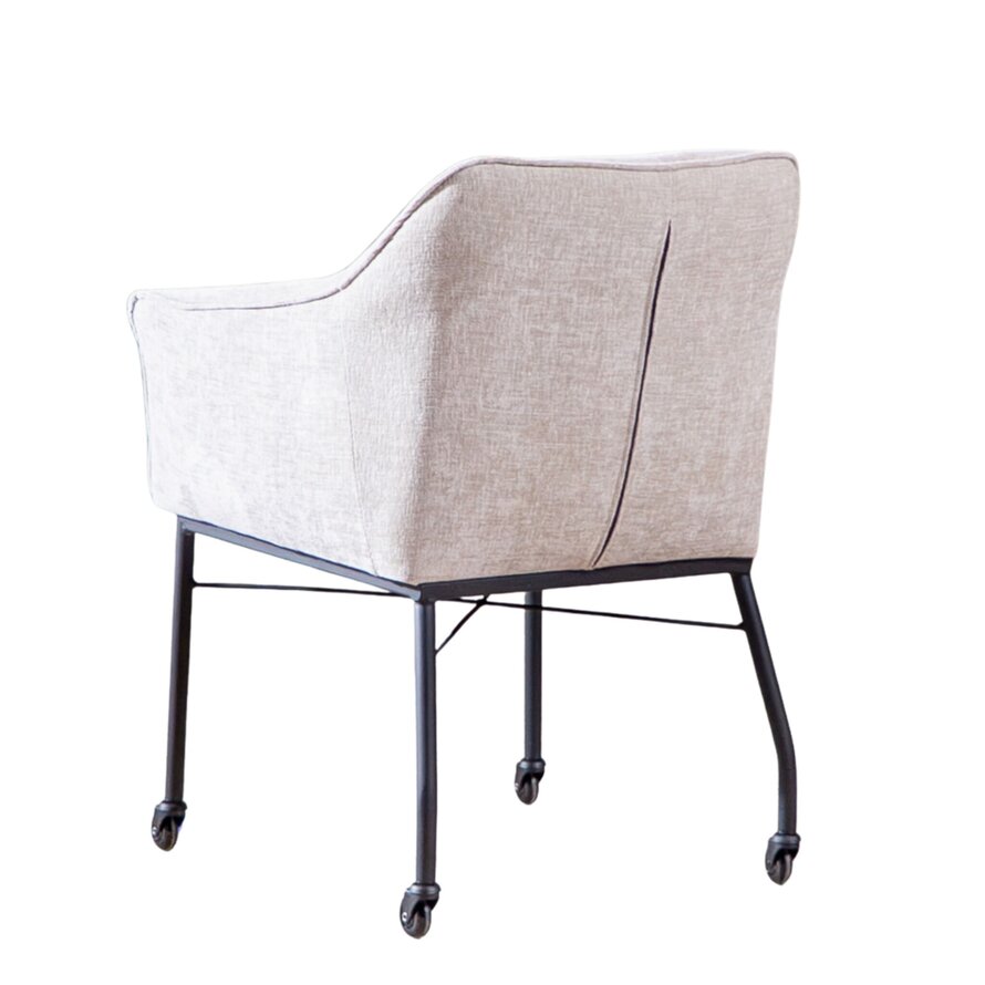 Stuhl mit Rollen Enzo Chenille Sand