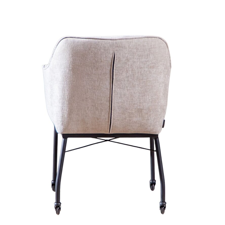 Stuhl mit Rollen Enzo Chenille Sand