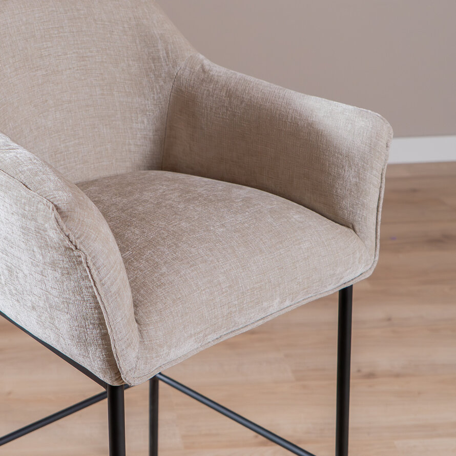 Barhocker Nubo Chenille Sand 85 cm