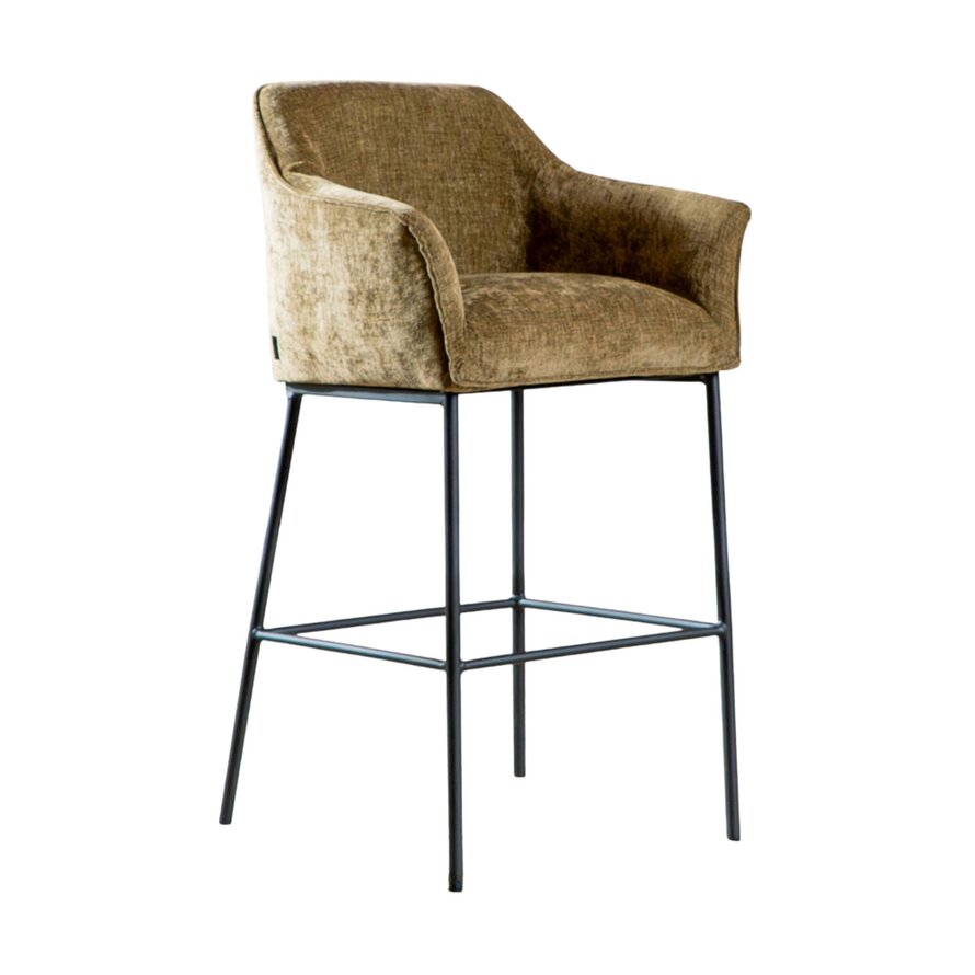 Barhocker Nubo Chenille Olivgrün 85 cm