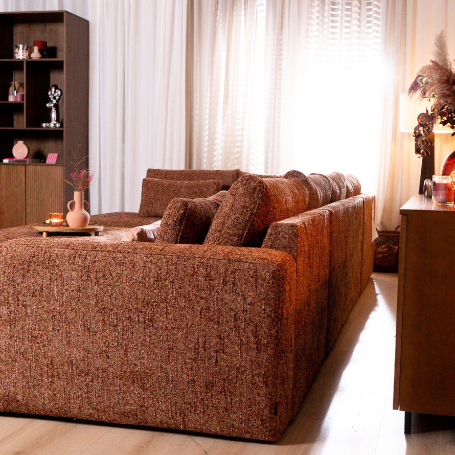 U-Sofa Kyle 6-Sitzer chenille rot