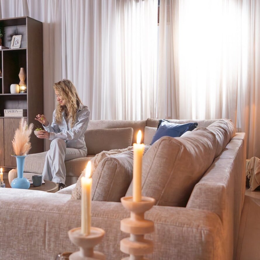 U-Sofa Kyle 6-Sitzer chenille sand