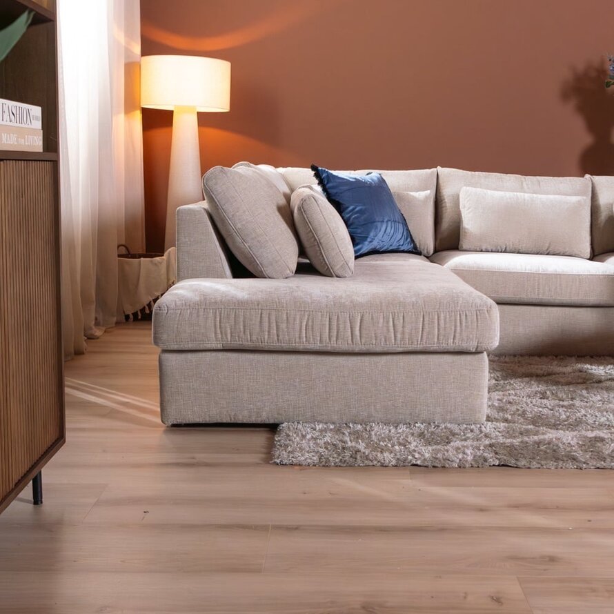 U-Sofa Kyle 6-Sitzer chenille sand