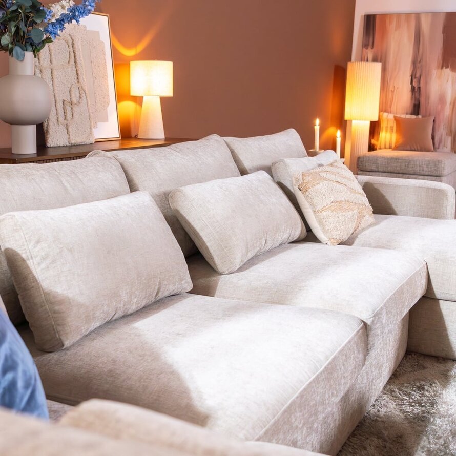 U-Sofa Kyle 6-Sitzer chenille sand