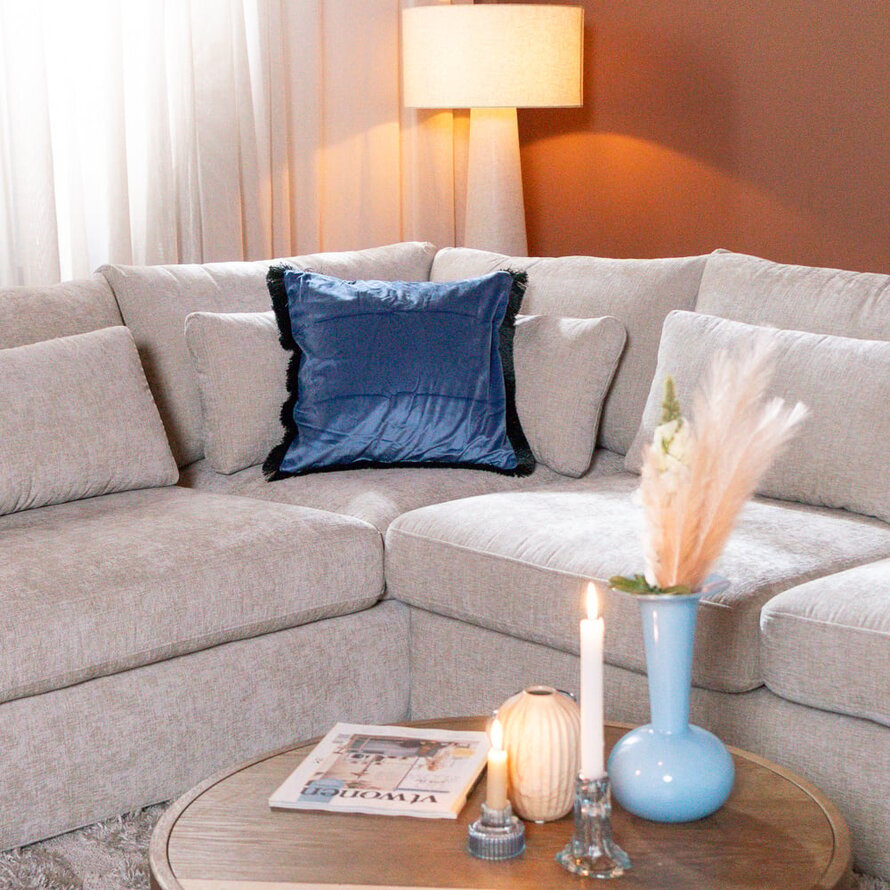 U-Sofa Kyle 6-Sitzer chenille sand