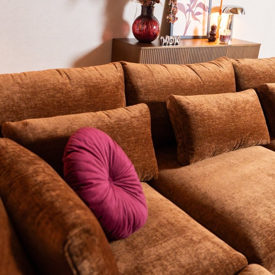 Ecksofa Kyle chenille kupfer links