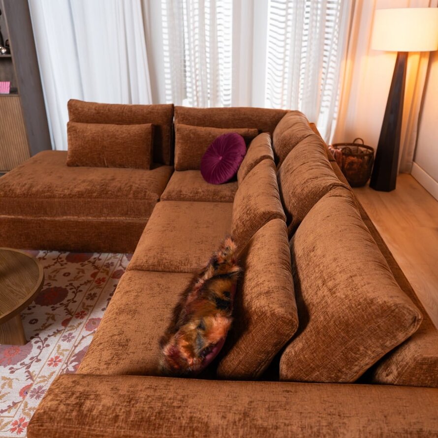 Ecksofa Kyle chenille kupfer links