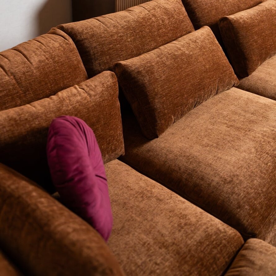 U-Sofa Kyle 6-Sitzer chenille kupfer