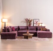 Bronx71 U-Sofa Kyle 6-Sitzer chenille lila