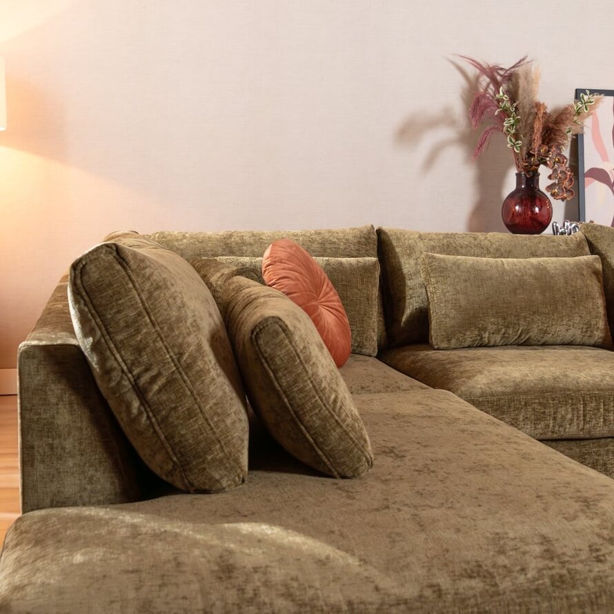 Ecksofa Kyle chenille olive grün links
