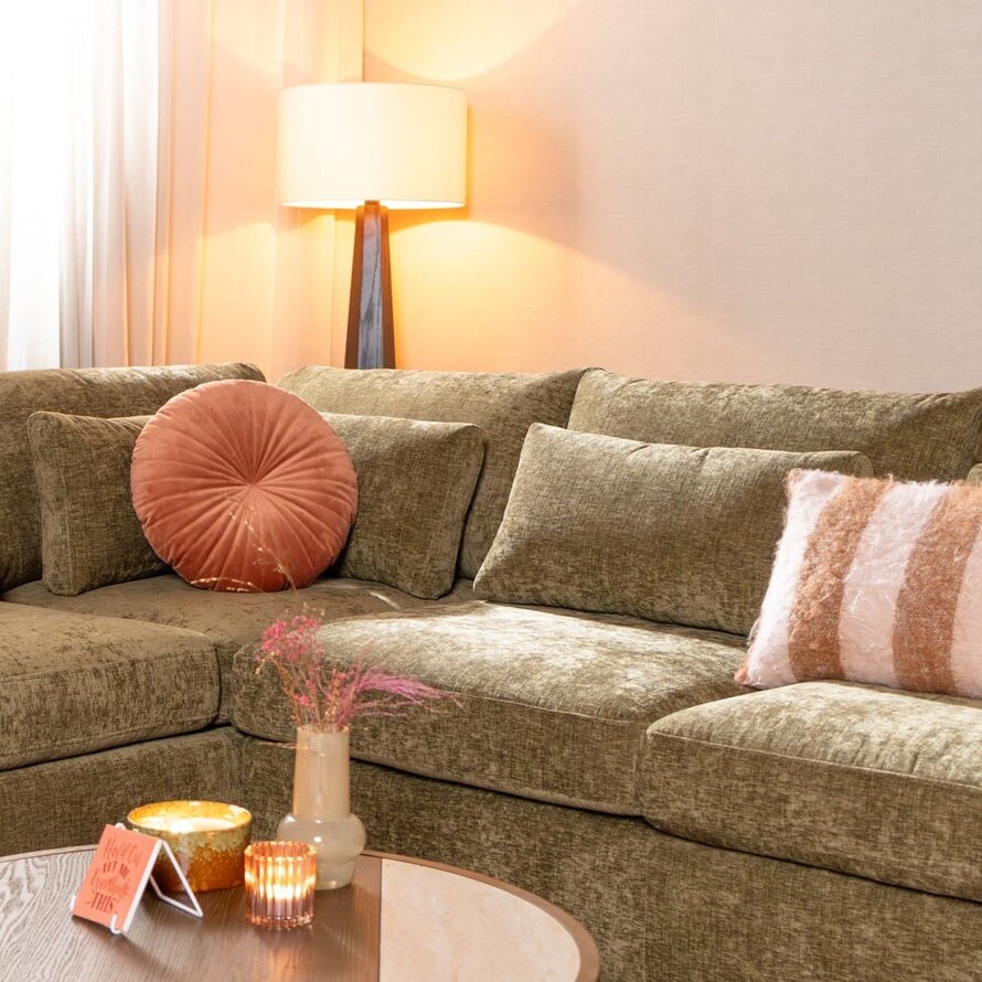 Ecksofa Kyle chenille olive grün links