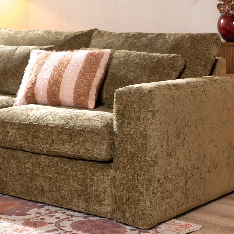 Ecksofa Kyle chenille olive grün links