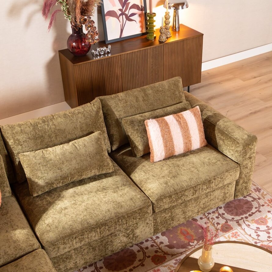 Ecksofa Kyle chenille olive grün links