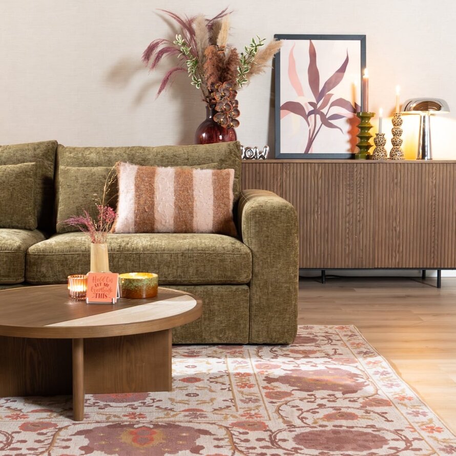 3-Sitzer Sofa Kyle Chenille olive grün