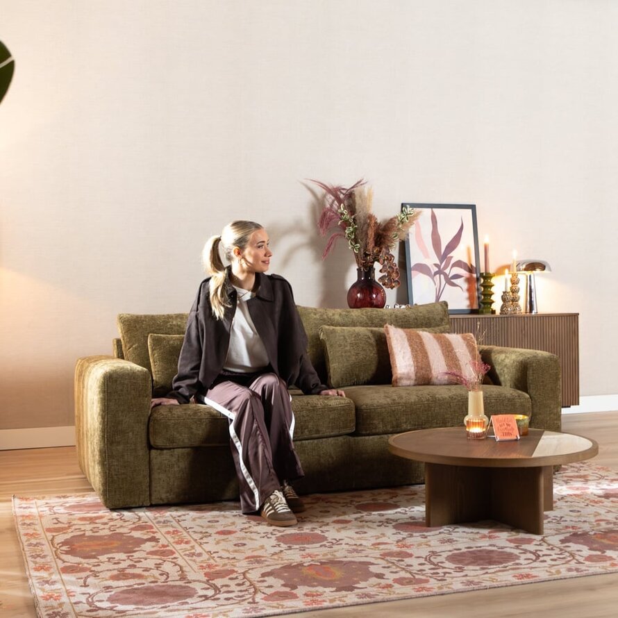 3-Sitzer Sofa Kyle Chenille olive grün