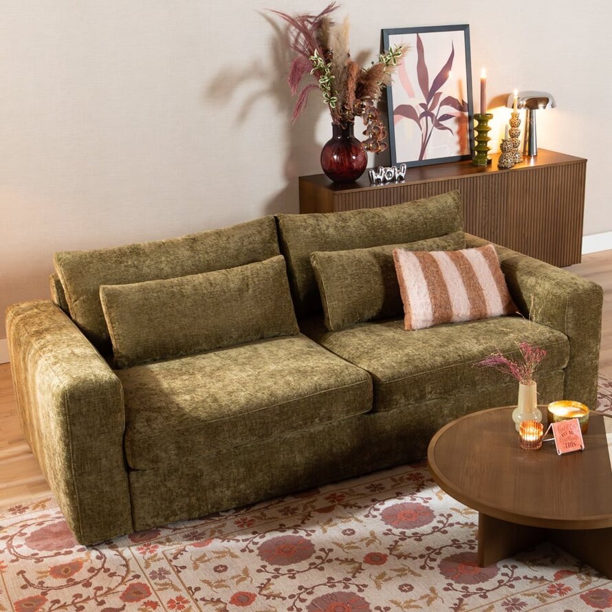 3-Sitzer Sofa Kyle Chenille olive grün