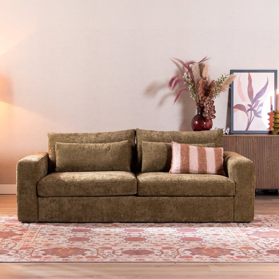 3-Sitzer Sofa Kyle Chenille olive grün