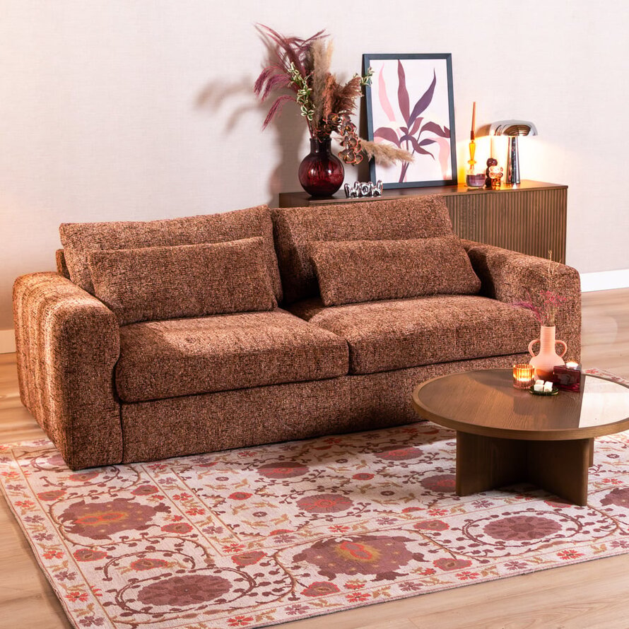 3-Sitzer Sofa Kyle Chenille rot