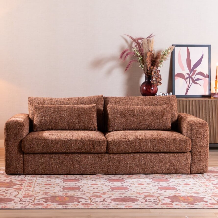 3-Sitzer Sofa Kyle Chenille rot