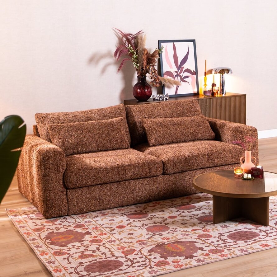 3-Sitzer Sofa Kyle Chenille rot