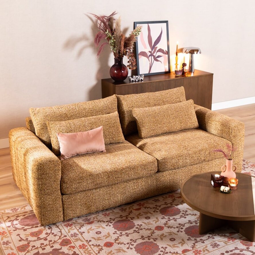 3-Sitzer Sofa Kyle Chenille ockergelb