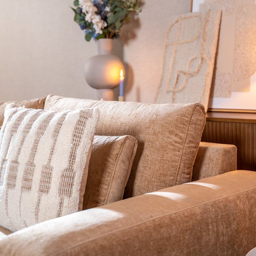 U-Sofa Kyle 6-Sitzer chenille peach