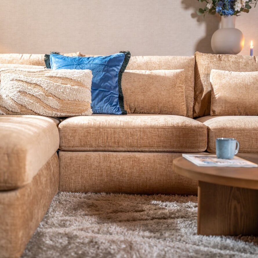 U-Sofa Kyle 6-Sitzer chenille peach