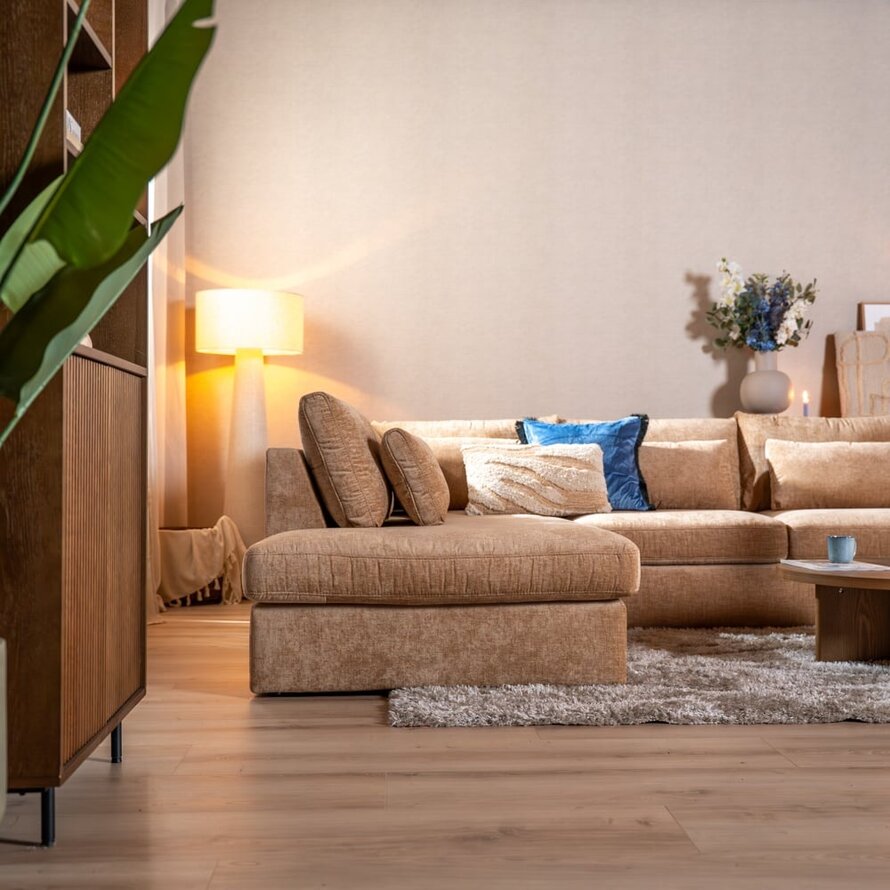 U-Sofa Kyle 6-Sitzer chenille peach