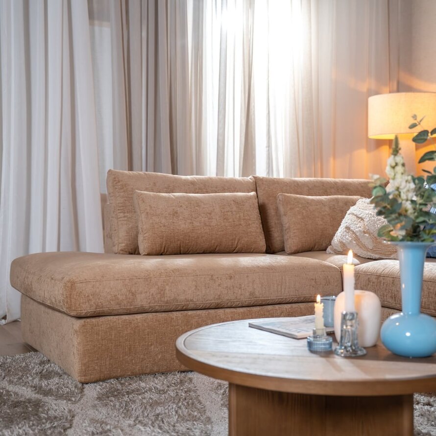 U-Sofa Kyle 6-Sitzer chenille peach