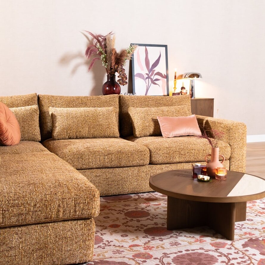 Ecksofa Kyle chenille ockergelb links