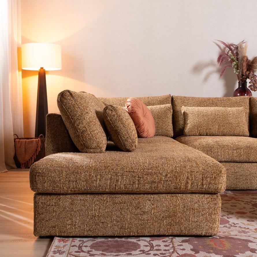 Ecksofa Kyle chenille ockergelb links