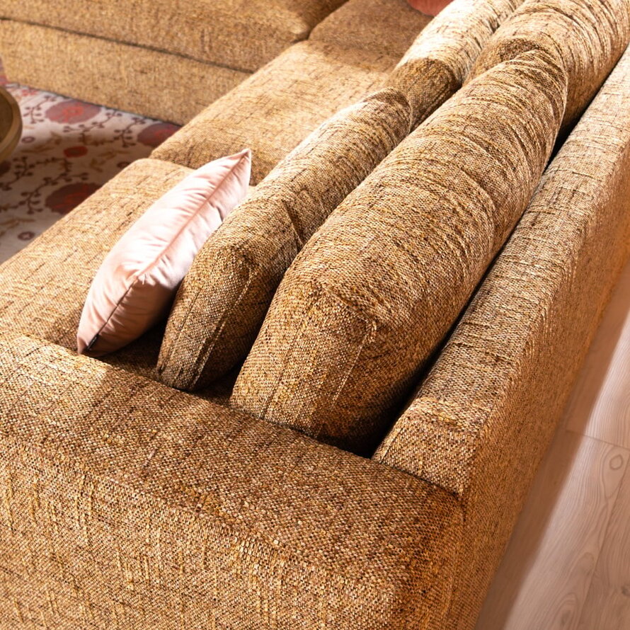 Ecksofa Kyle chenille ockergelb links