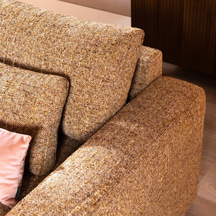 Ecksofa Kyle chenille ockergelb links