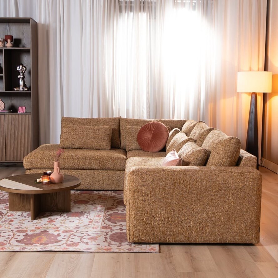 Ecksofa Kyle chenille ockergelb links