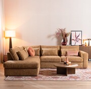 Bronx71 Ecksofa Kyle chenille ockergelb links