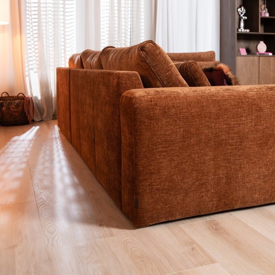 Ecksofa Kyle chenille kupfer rechts