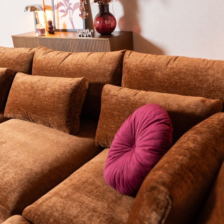 Ecksofa Kyle chenille kupfer rechts