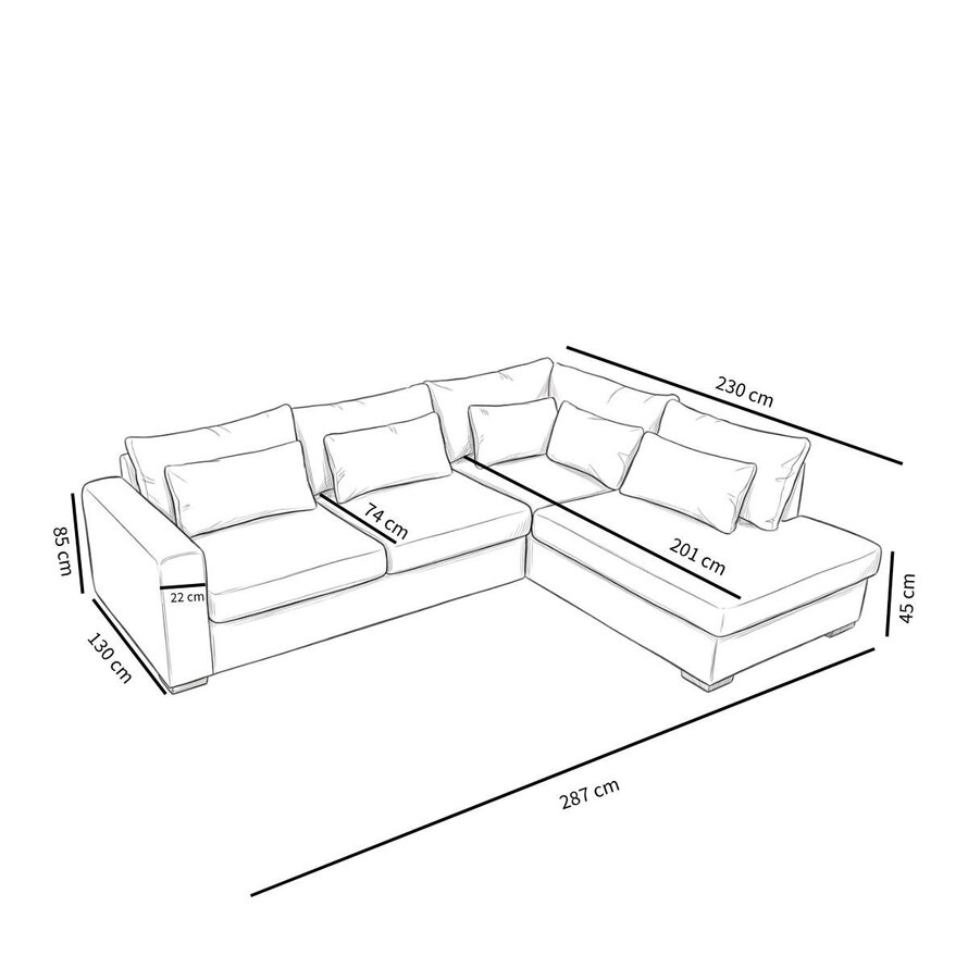 Ecksofa Kyle chenille mocha rechts