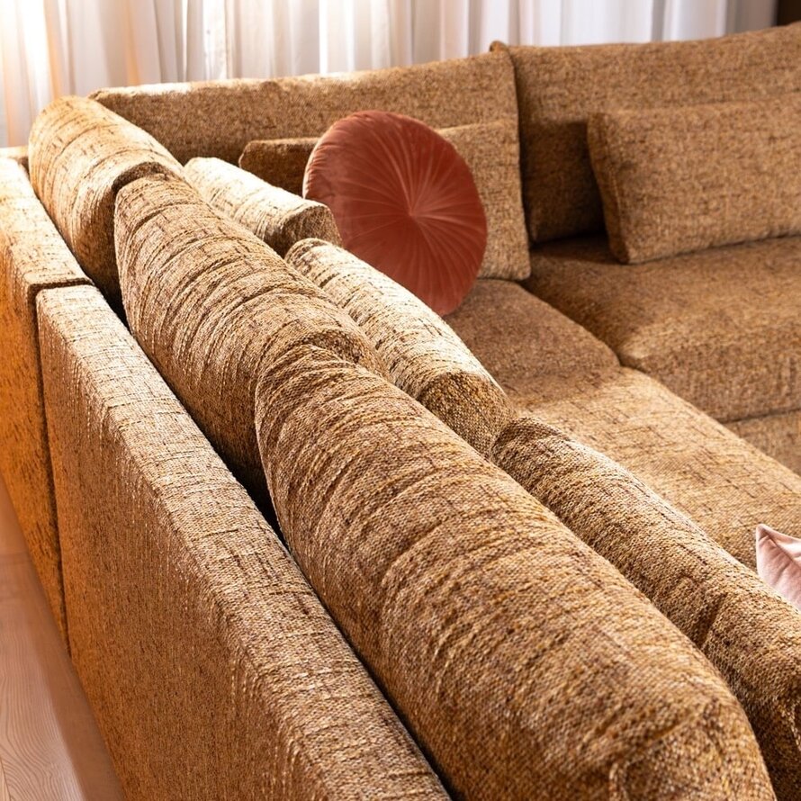 Ecksofa Kyle chenille ockergelb rechts