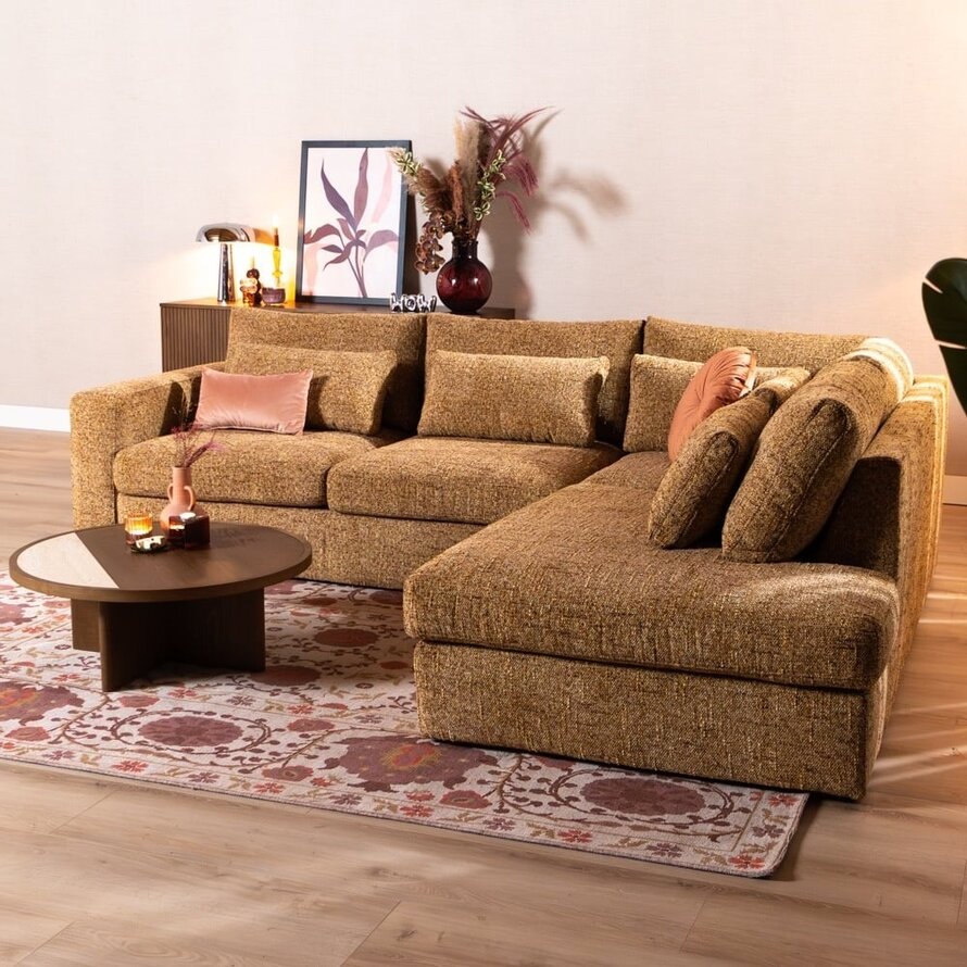 Ecksofa Kyle chenille ockergelb rechts