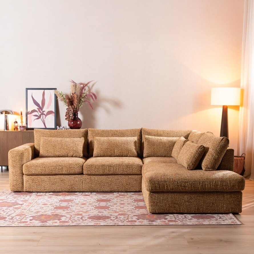 Ecksofa Kyle chenille ockergelb rechts