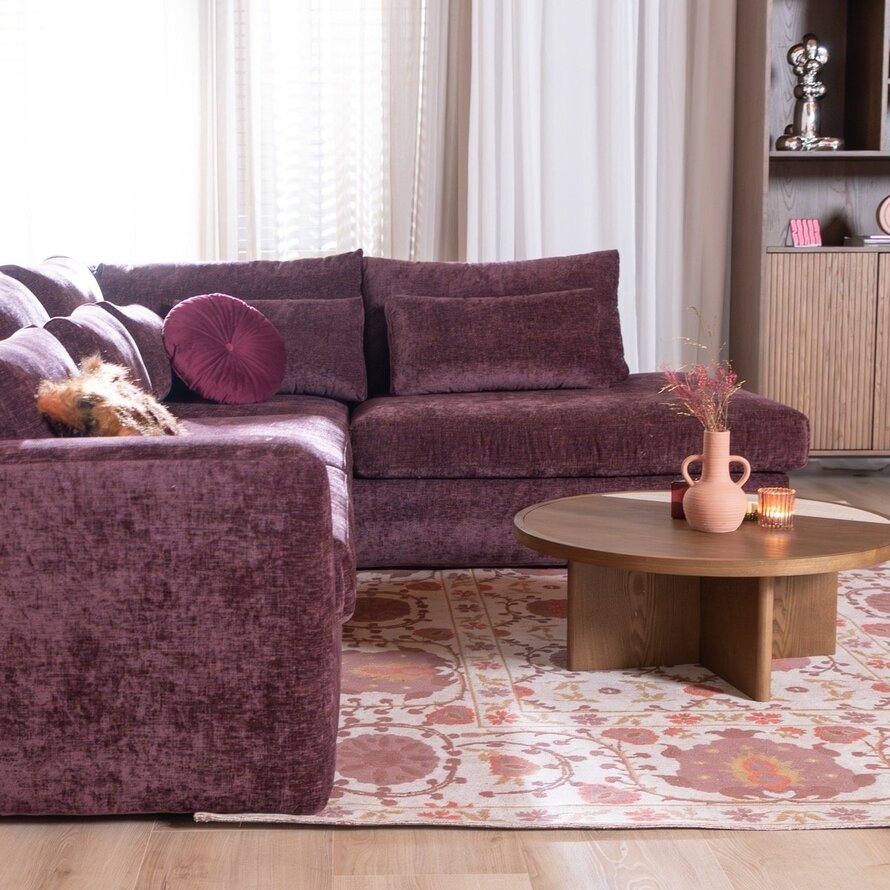 Ecksofa Kyle chenille lila rechts