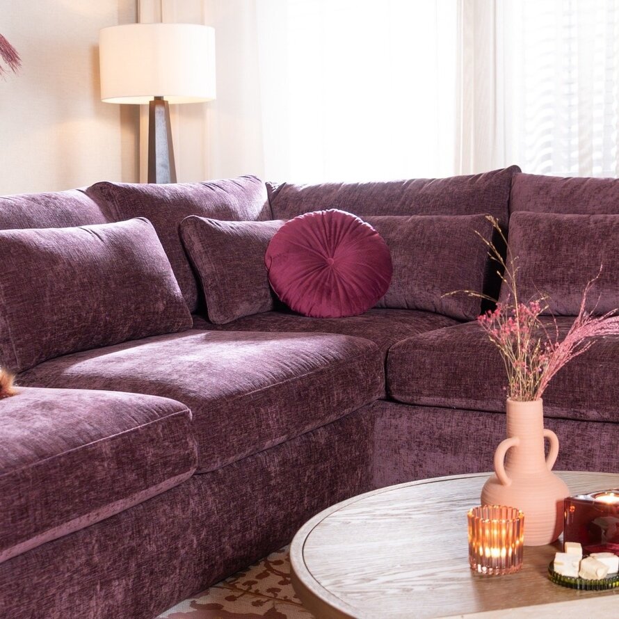 Ecksofa Kyle chenille lila rechts