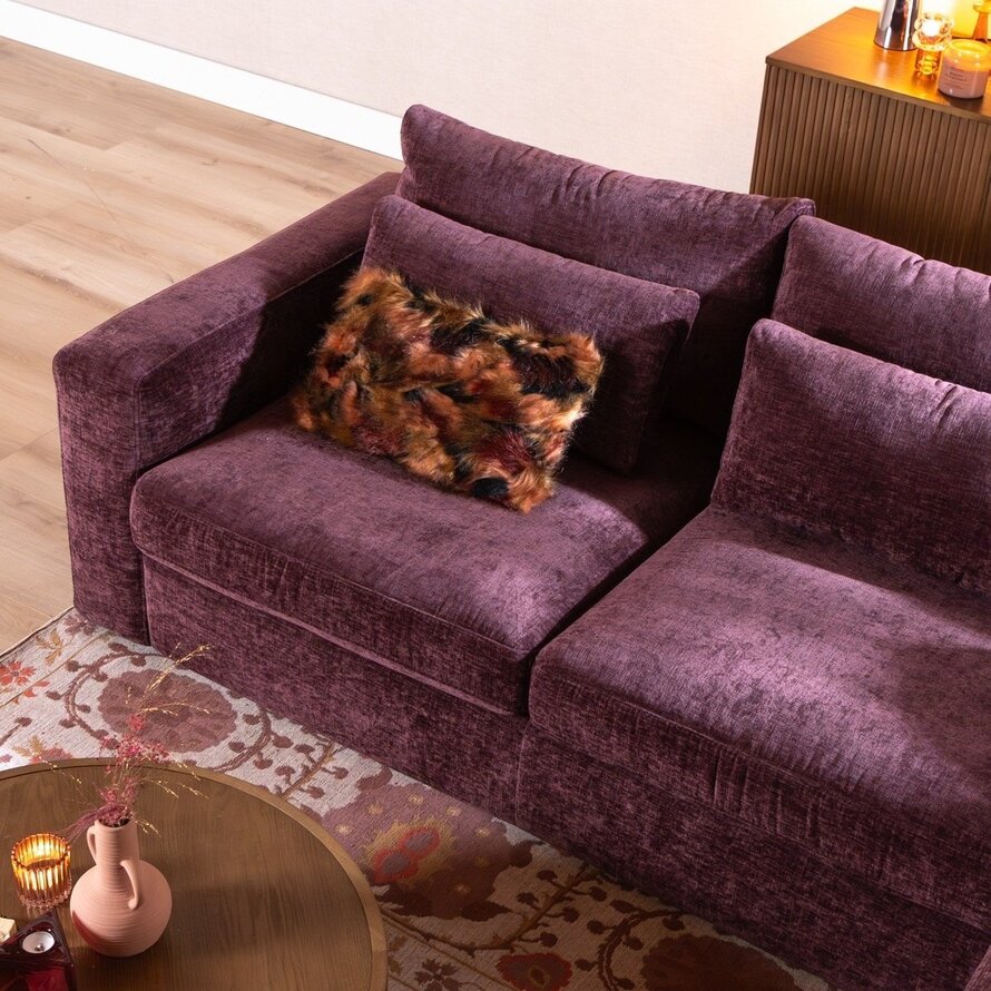 Ecksofa Kyle chenille lila rechts