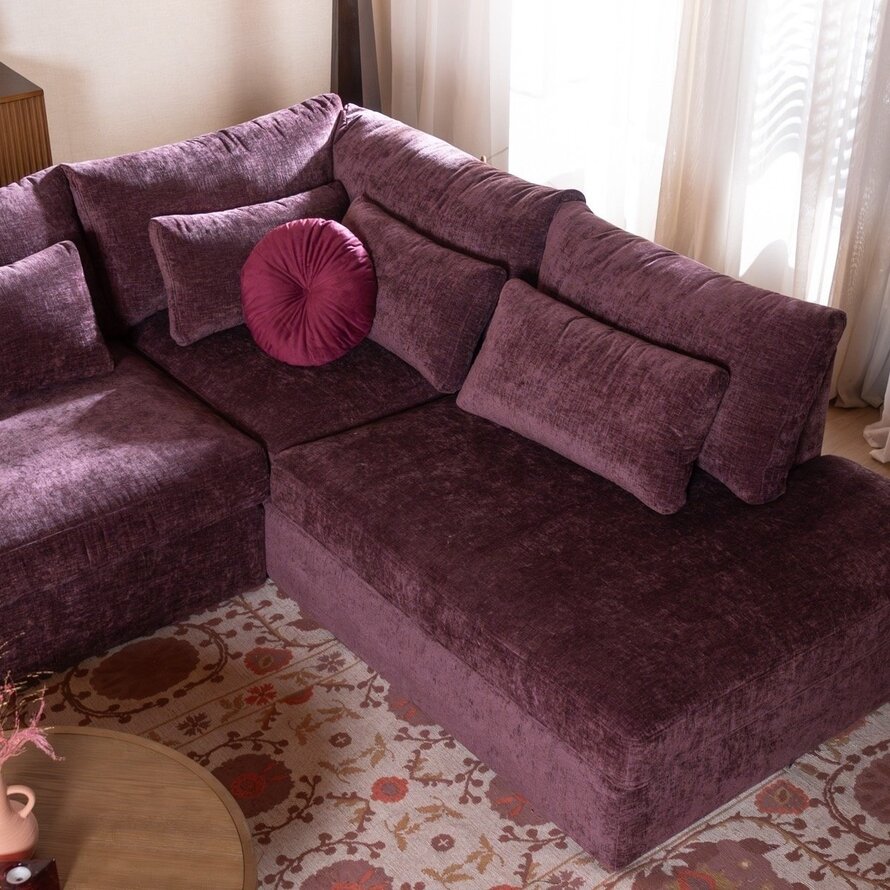 Ecksofa Kyle chenille lila rechts