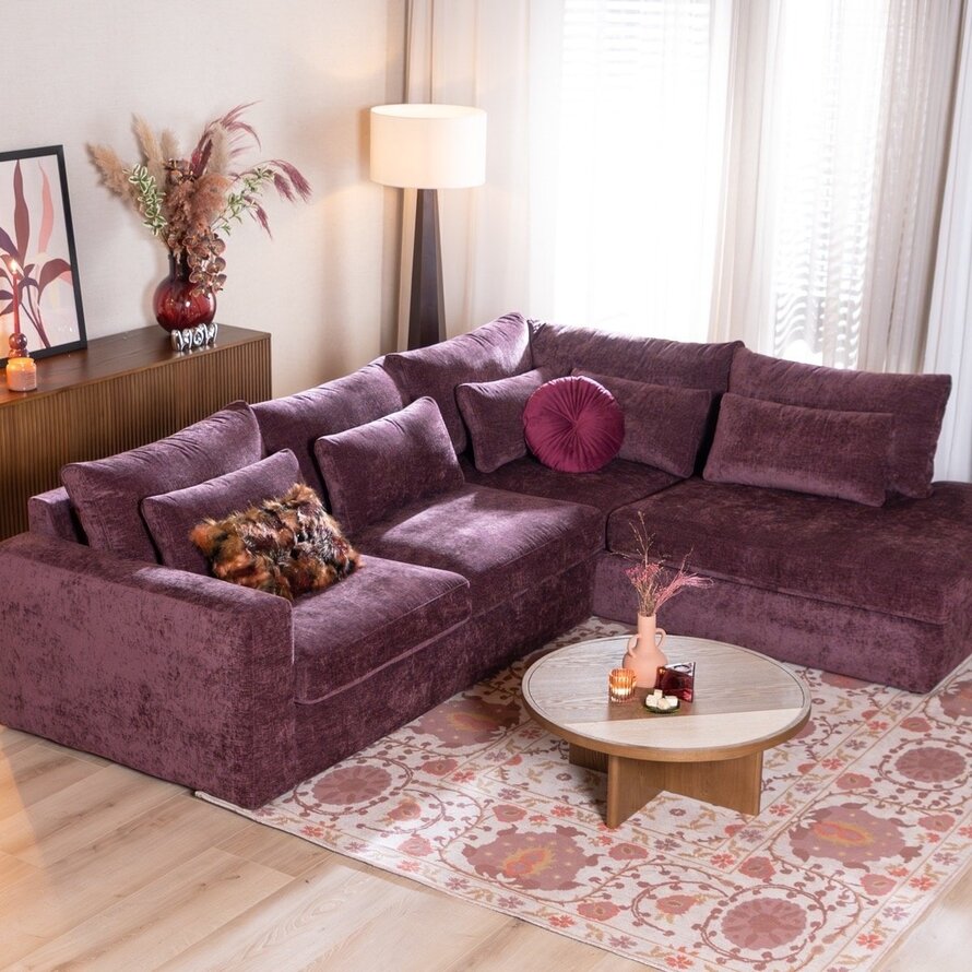 Ecksofa Kyle chenille lila rechts