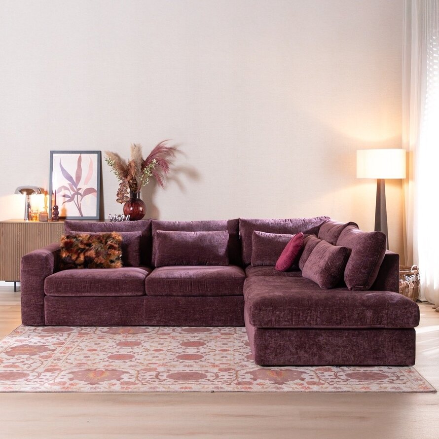 Ecksofa Kyle chenille lila rechts