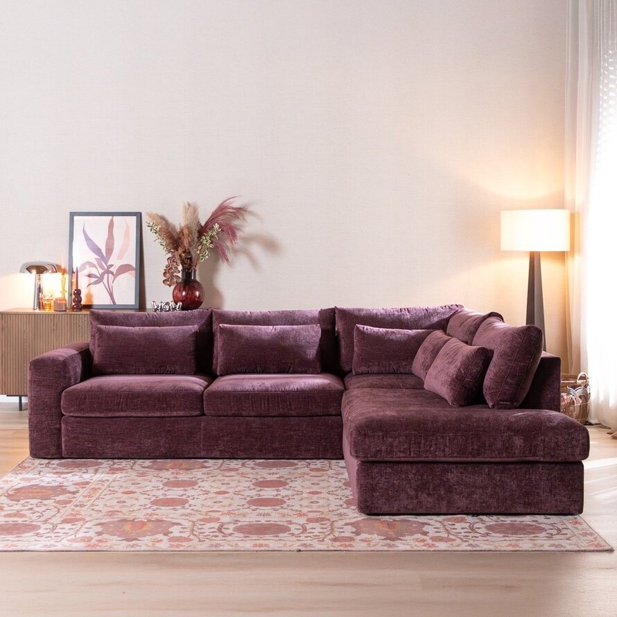 Ecksofa Kyle chenille lila rechts