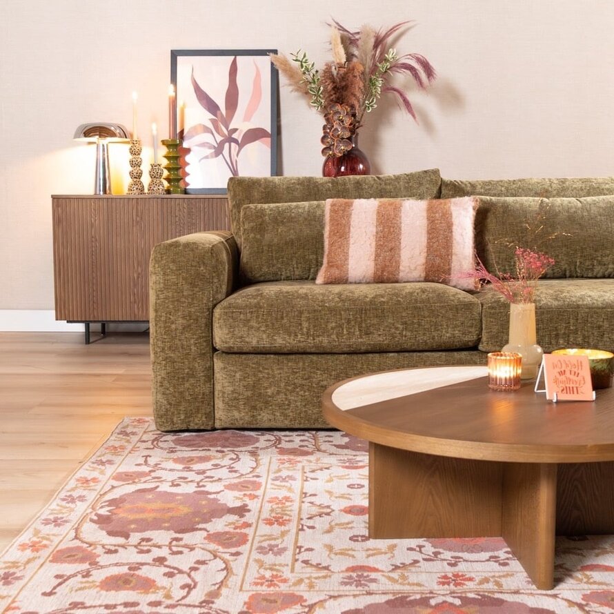 Ecksofa Kyle chenille olive grün rechts