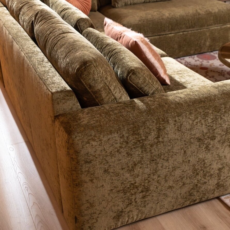 Ecksofa Kyle chenille olive grün rechts